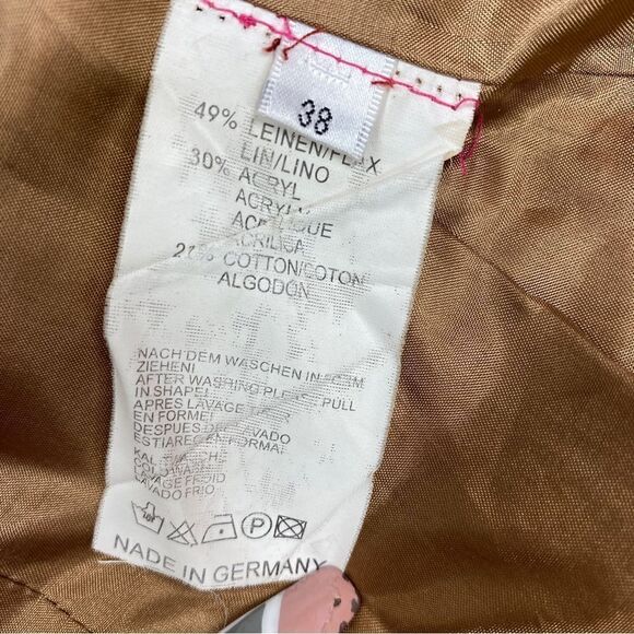 Vintage BASSET Floral Brocade Hip Jacket Button Front Gold Red 38 Petite Small - Picture 10 of 12